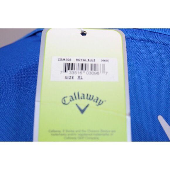 NWT Callaway X Series Moisture Wicking Golf Polo Shirt Samsung XL Royal Blue - Picture 6 of 8